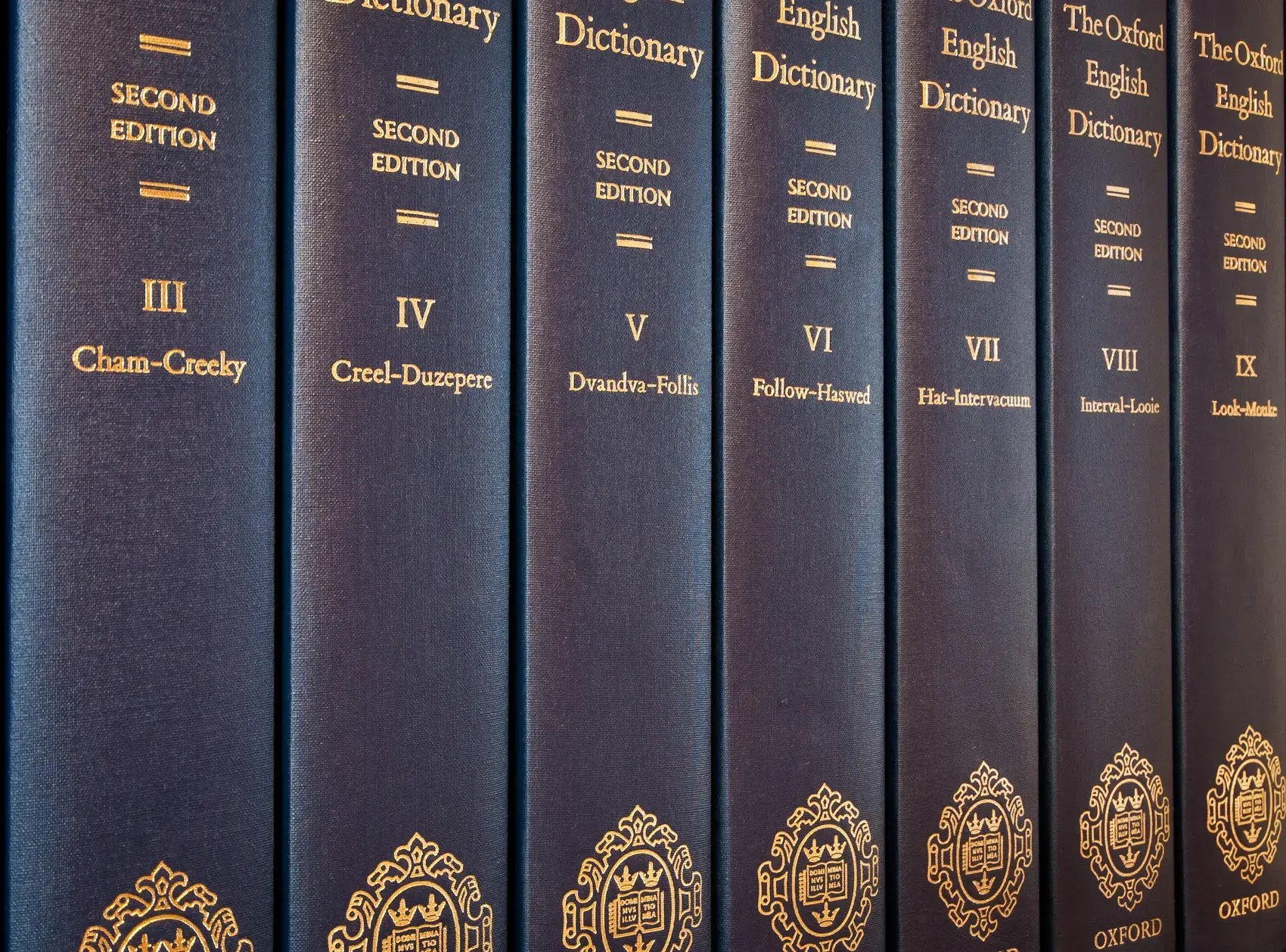 Volumes of the second edition of the Oxford English Dictionary